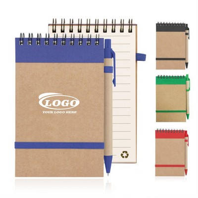 Eco Spiral Notebook Jotter with Pen
