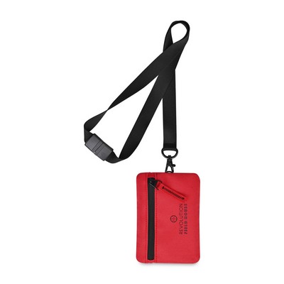 Rally Recycled ID Pouch Lanyard - Red