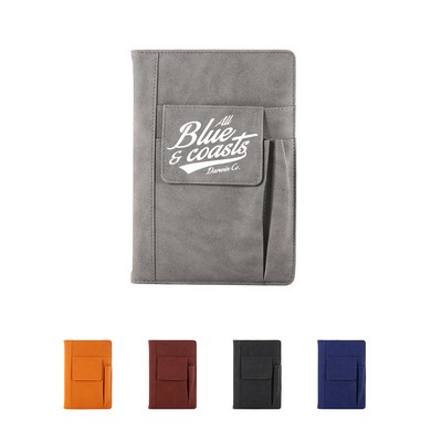 Leather Journal Notebook with Front Pen Pocket