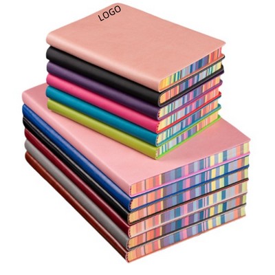 Soft Leather Colored Papers Pages Edges Journal Notebook