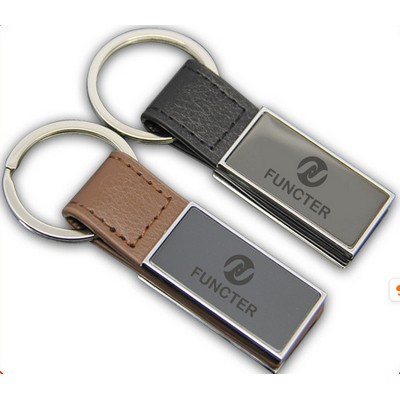 Custom PU Leather Minimalist Keychain Car Keyring Key Tag