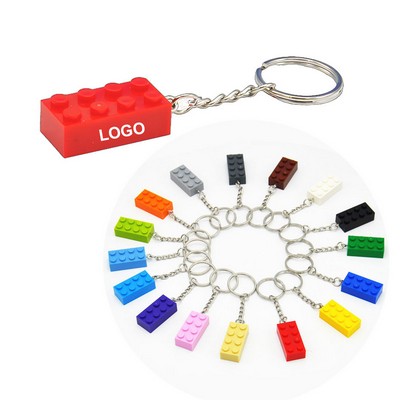 Lightweight Plastic 2x4 Stud Brick Building Blocks Keychain