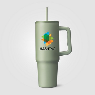 Polar Pro - 40 oz. Double-Wall Recycled Stainless Steel Tumbler with Straw - Full-Color Inkjet
