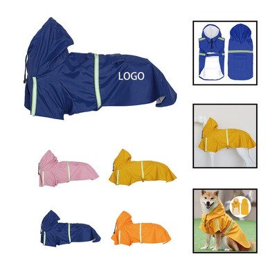High-Visibility Striped Dog Raincoat