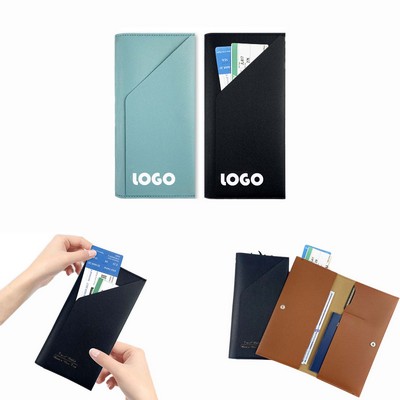 Travel Passport Wallet PU Leather Ticket Holder