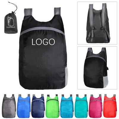 Foldable Lightweight Travel Backpack with Drawstring Bag