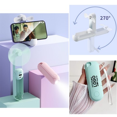 5-in-1 Fan with Power BankMirror Phone Holder Flashlight