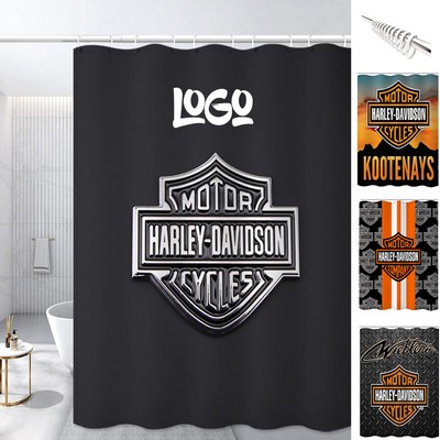 Custom Polyester Shower Curtain with Hook