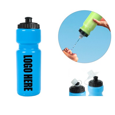 33.5 OZ FDA Food-Grade Sports Gym Fitness Cup Cycling Squeezed Water Bottle WIthaca Push Pull Lid