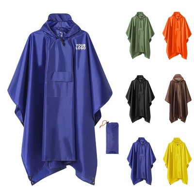 Hooded Poncho with Pouch