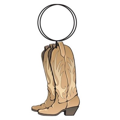 Cowboy Boots Executive Key Chain w/Mirrored Back (4 Square Inch)