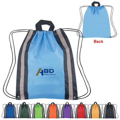 Reflective Safety Drawstring Backpack