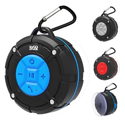 Waterproof Suction Cup Bluetooth Speaker w/ Carabiner