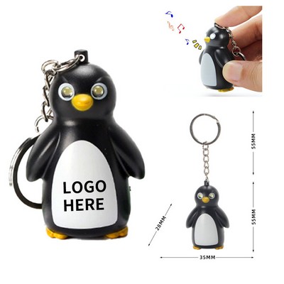 Adorable Penguin LED & Sound Keychain