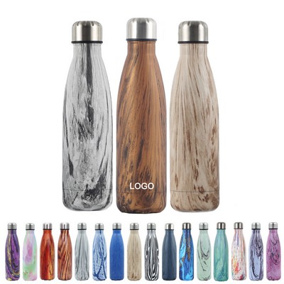 17oz Wood Tone Cola-Shaped Water Bottle