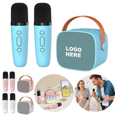 Portable Karaoke Speaker with Dual Wireless Microphones