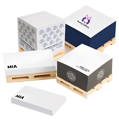 Note Cubes with Wooden Pallet