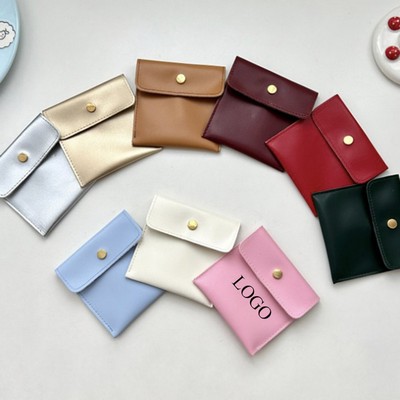 Protective PU Jewelry Snap Button Pouch