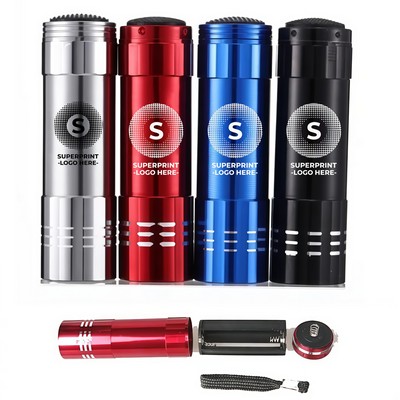 Aluminum 9-LED UV Blacklight Flashlight