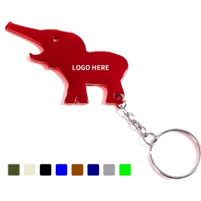 Elephant-Shaped Aluminum Bottle Opener Keyring