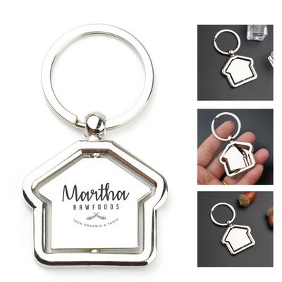 Zinc Alloy Rotating House-shaped Spinner Keychain