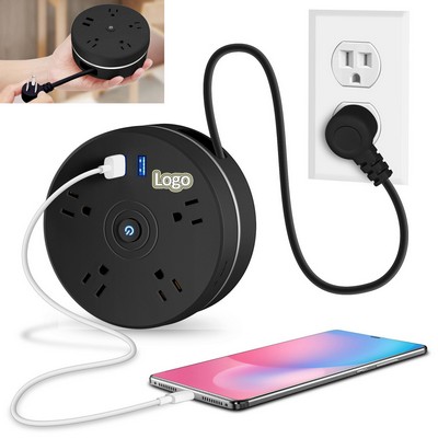 USA Power Strip Extension Cord 1.8M with 4 Outlets 2 USB Ports