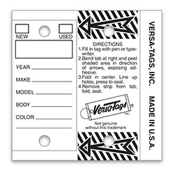 White Self-Protecting Key Tag