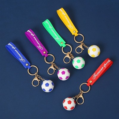 Soccer Ball Wrist Strap Key Chain