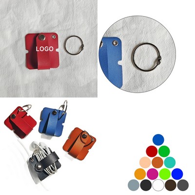 Premium Leather Cable Organizer Clip