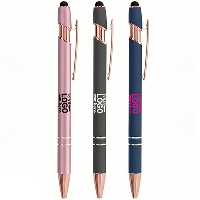 Retractable Stylus Pen With Rose Gold Accents