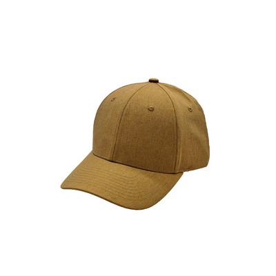 Premium Structured Heavier Heathered Fabric Baseball Cap – Mid Profile
