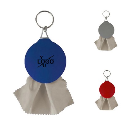 Rubber Keychain with Microfiber Cloth