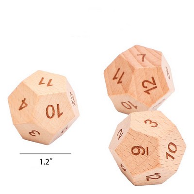 Custom 1" 12-Sided Decision-Making Toy Wooden Dice