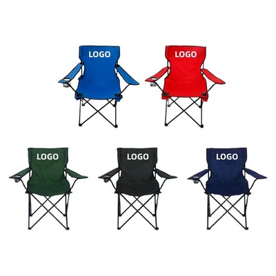 Custom Outdoor Folding Armchair W/ Cup Holder