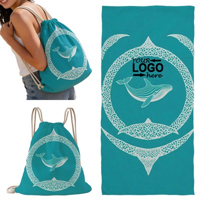 2-in-1 Convertible Beach Towel Backpack