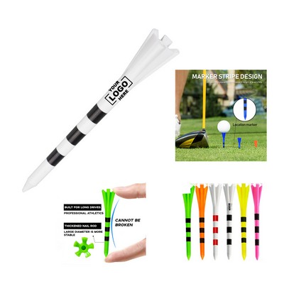 Striped 5-Prong Stable Golf Tees