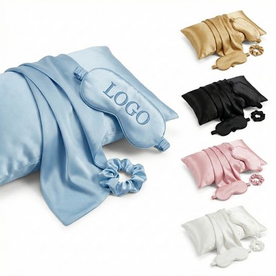 Silky Satin Pillow Covers With Hidden Zipper Set Of 3