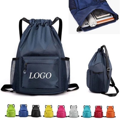 34L Waterproof Drawstring Backpack Gym Sports Travel Bag