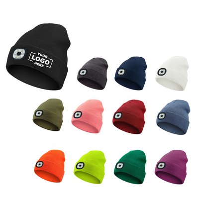 LED Lighting Knit Cap with Removable Light