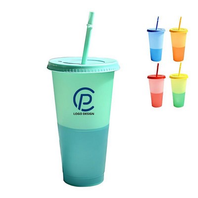 24 Oz. Plastic Color Changing Sippy Cups