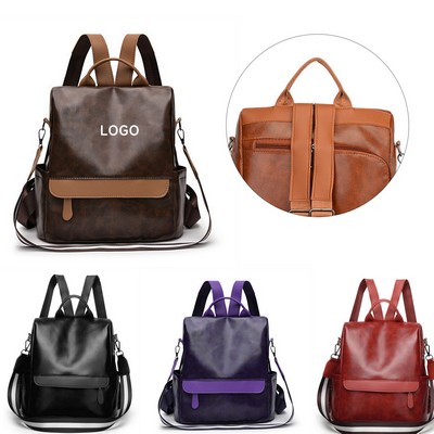 Anti Theft PU Backpack