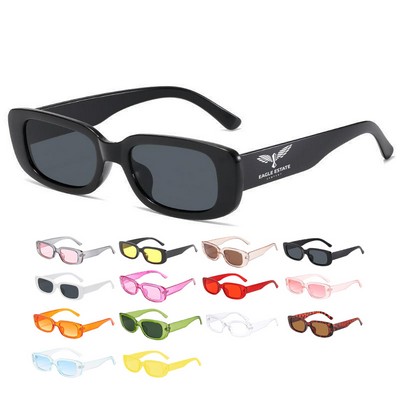 Retro Vintage Small Square Rectangle Sunglasses UV400