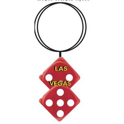 Las Vegas Dice Key Chain w/Clear Mirrored Back (3 Square Inch)