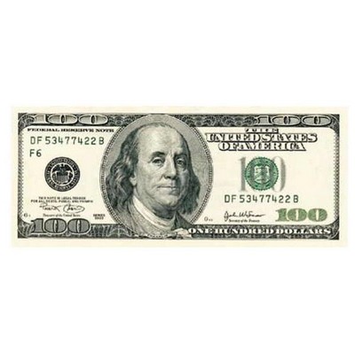 Hundred Dollar Bill Magnet w/ Full Magnetic Back (2 Square Inch)