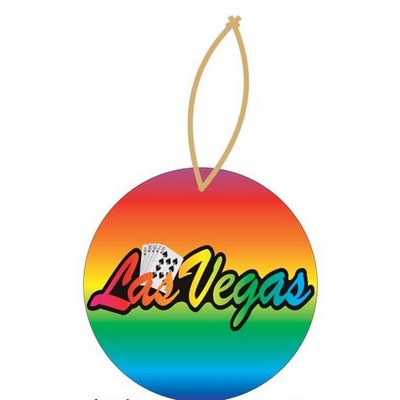 Las Vegas w/ Royal Flush Ornament w/ Black Back (4 Square Inch)