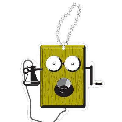 Wind Up Box Phone Promotional Key Chain w/ Black Back (12 Square Inch)