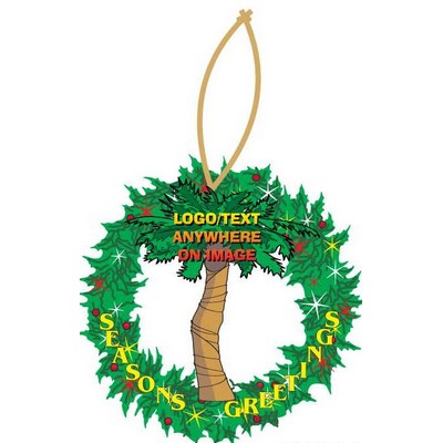 Palm Tree Executive Wreath Ornament w/ Mirrored Back (4 Square Inch)