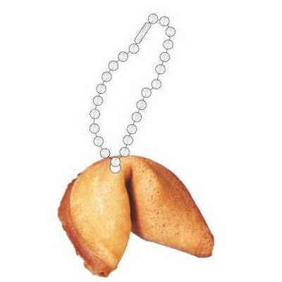 Fortune Cookie Promotional Key Chain w/ Black Back (12 Square Inch)
