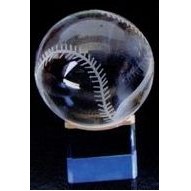 Optic Crystal Soccer Ball Award w/Base (3-5/8"x2-3/8")