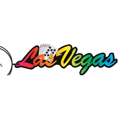 Las Vegas w/Royal Flush Key Chain w/Clear Mirrored Back (10 Square Inch)